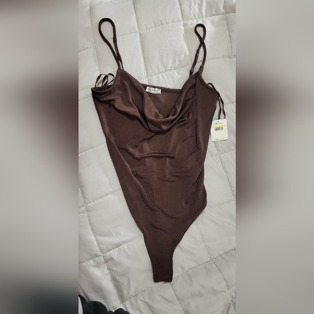 Free People Cowls in The Club Bodysuit Brown (Medium)